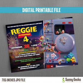 Toy Story 4 7x5 in. Birthday Party Invitation